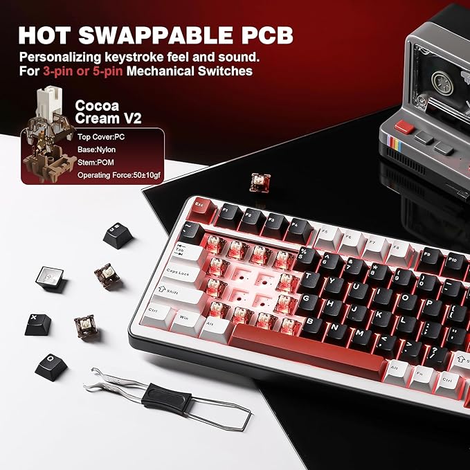 YUNZII B75 PRO Wireless Mechanical Keyboard,75% Layout with Knob,Hot - image 5