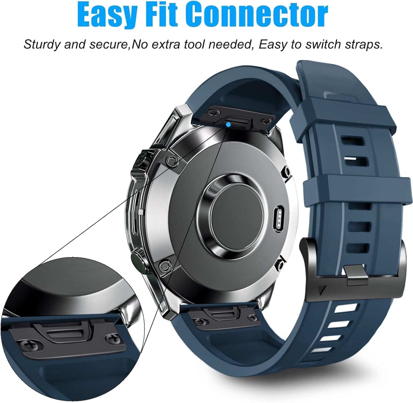 ZPJPPLX 26mm Compatible with Garmin Fenix 8 AMOLED 51mm/7X Pro/6X - image 3