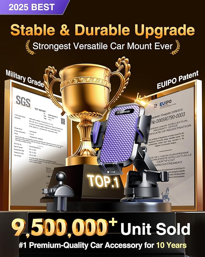 [Pro Version] VANMASS Universal Car Phone Mount [Super Suction Cup] - image 2