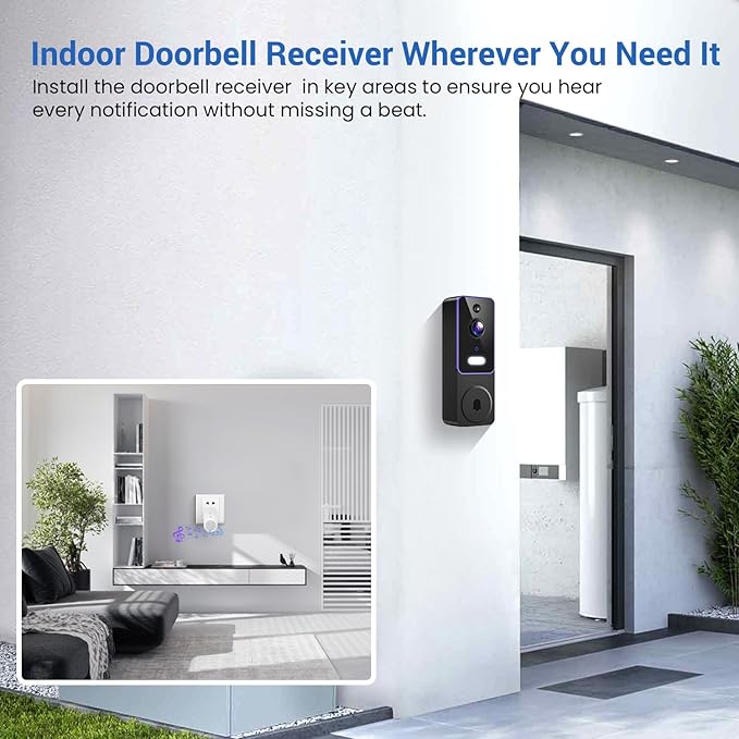 ClipBlur 1080p Wireless Video Doorbell Camera with Doorbell Receiver - image 8