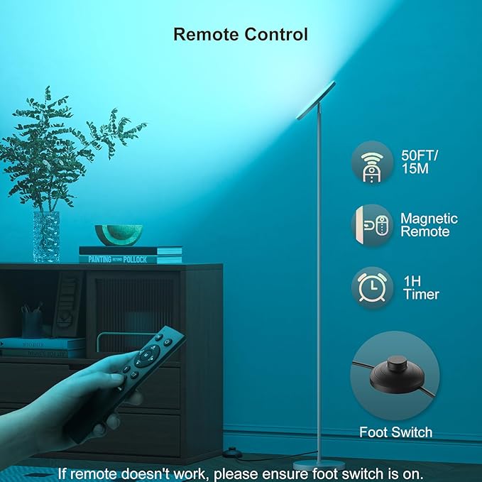 FULSUNT 𝐑𝐆𝐁 Torchiere Floor Lamps for Living Room - Everyday Use - image 3