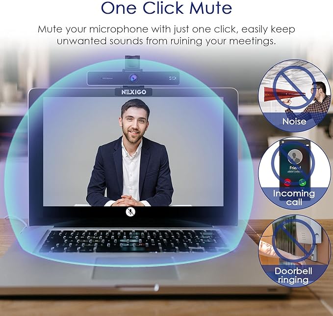 Zoom Certified, NexiGo N950P (Gen 2) 4K Zoomable Webcam, RF Remote - image 7
