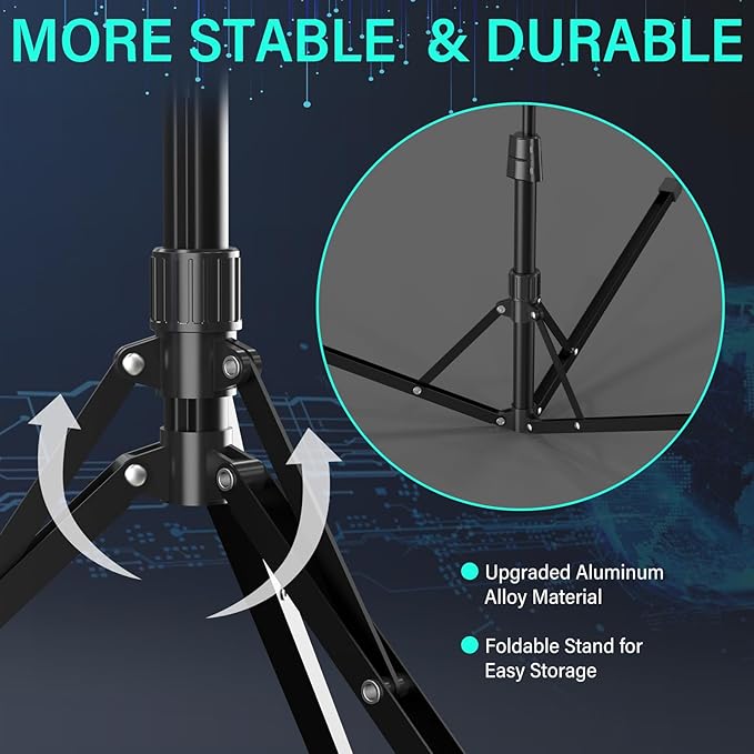 UBeesize 14'' Foldable Ring Light with 62'' Tripod Stand and Phone - image 4