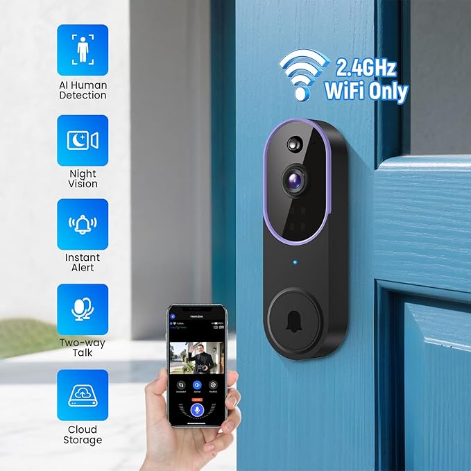 SearByte 1080p Wireless Smart Doorbell Camera with Doorbell Receiver - image 6