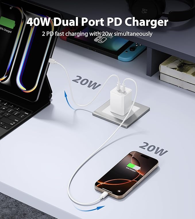 LCGENS [2-Pack] USB C Charger Block 40W - image 2