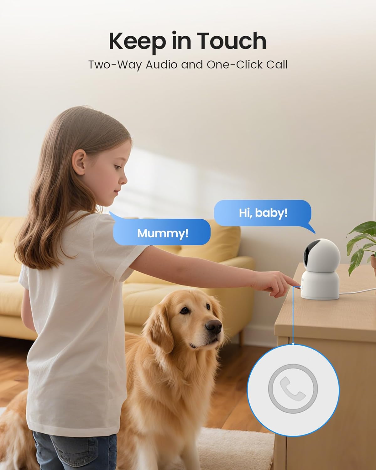 ZOSI 4K Indoor Security Camera, C518 WiFi Pan/Tilt Pet/Dog/Baby - image 4