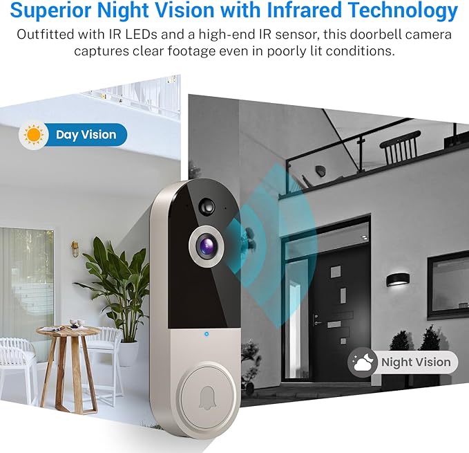 MeshSear 1080p Wireless Video Doorbell Camera with Indoor Receiver - image 2