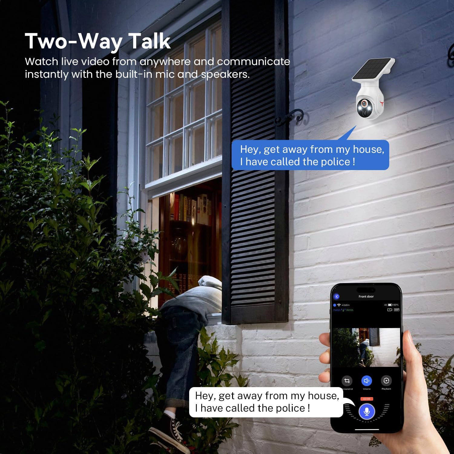 PyreQuad 1080p WiFi Outdoor Security Camera with Solar Panel, Battery - image 6