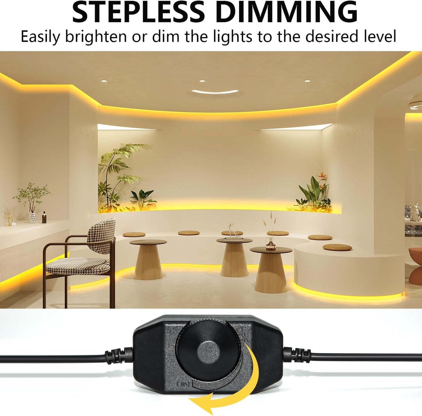 ollrieu 10ft Warm White LED Strip Lights,12V Dimmable Tape Lighting - image 2