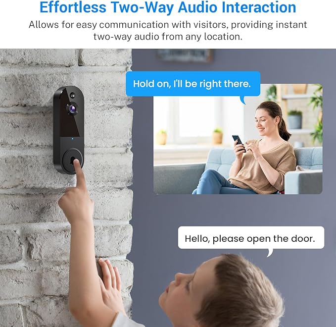 MeshSear 1080p Wireless Video Doorbell Camera with Indoor Receiver - image 2