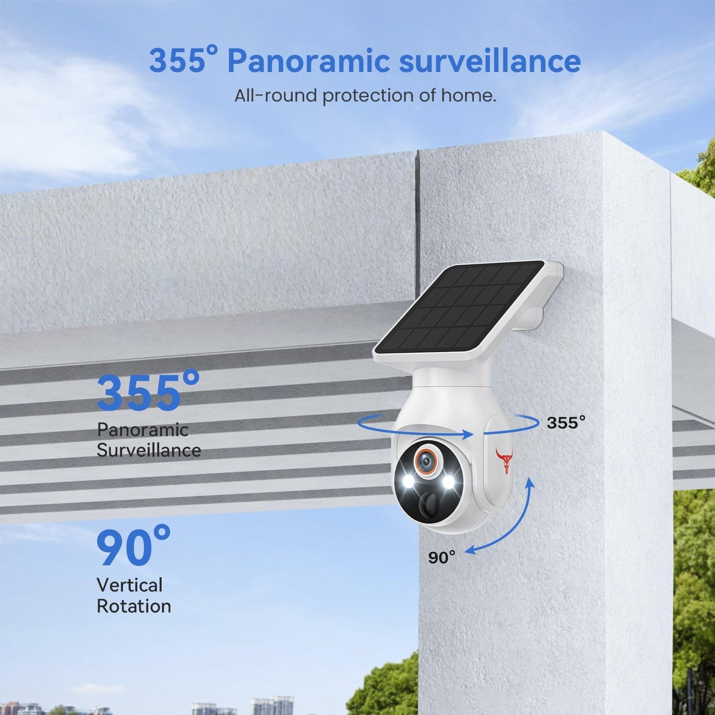 PyreQuad 1080p WiFi Outdoor Security Camera with Solar Panel, Battery - image 8