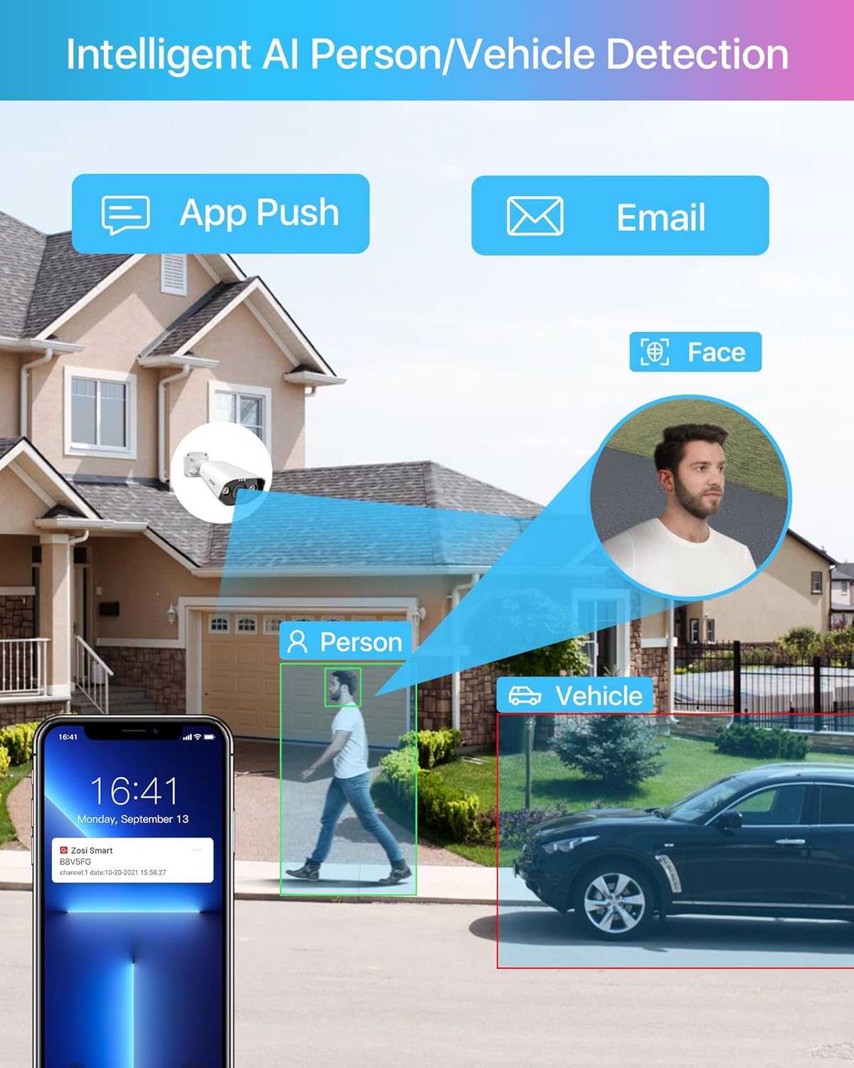 ZOSI 4K Spotlight PoE Security Camera System,8 Port 16CH 8MP NVR - image 4