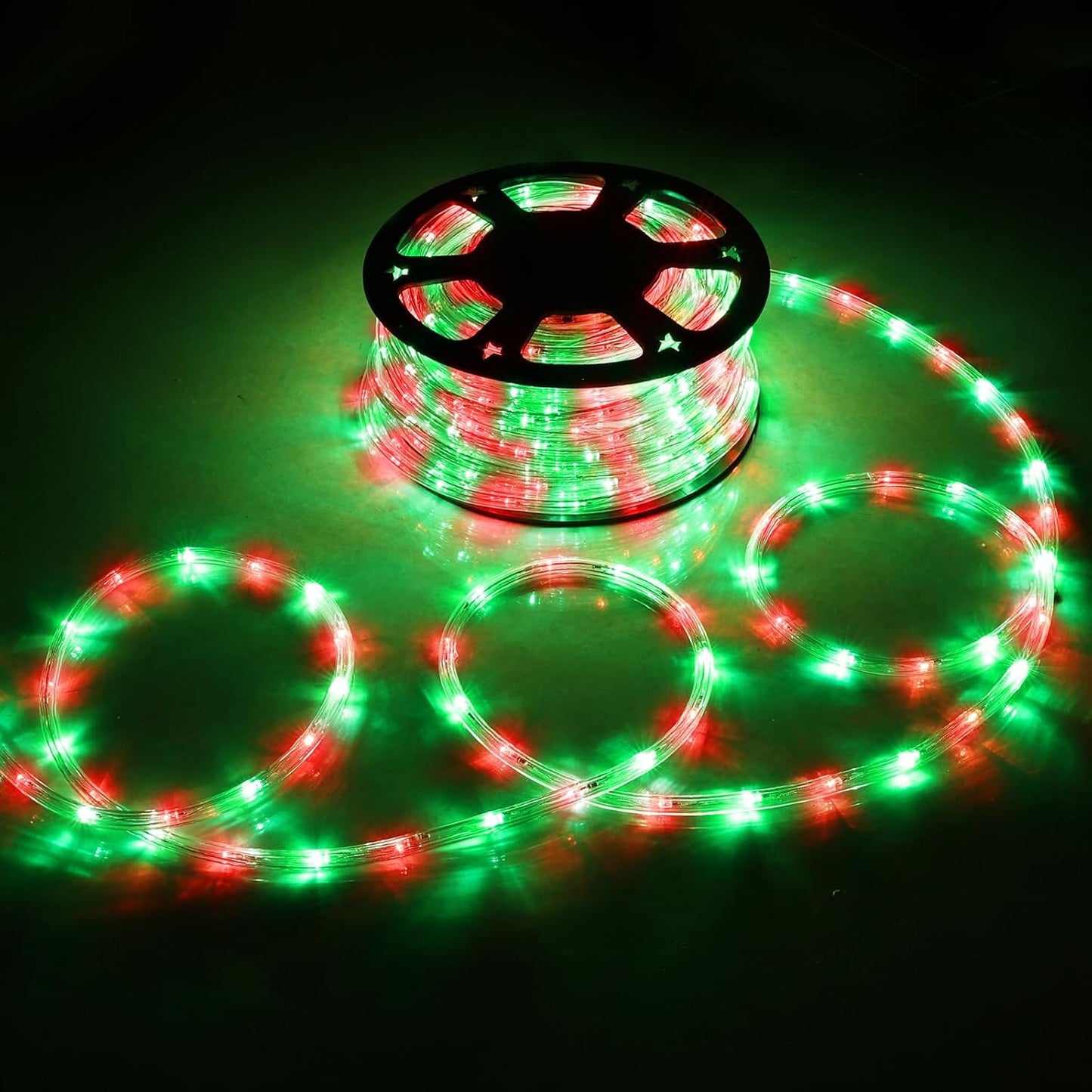 100ft LED Rope Lights Outdoor, 720 LED Connectable and Flexible Tube Lights with 8 Modes, Waterproof LED Rope Lighting for Garden Patio Pool Bedroom PartyIndoor Outdoor Christmas Decor (Red & Green)