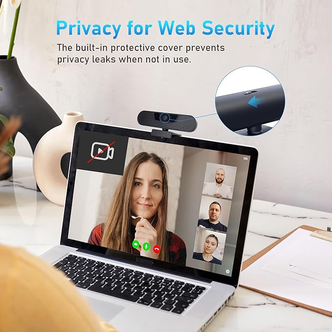 1080P 60FPS Webcam, VIZOLINK FHD computer video camera with 4 - image 5