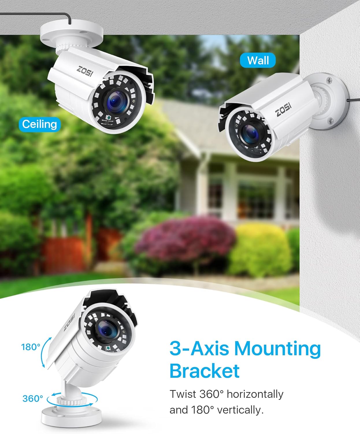 ZOSI 1080P HD 1920TVL Hybrid 4-in-1 TVI CVI AHD 960H CVBS CCTV - image 7