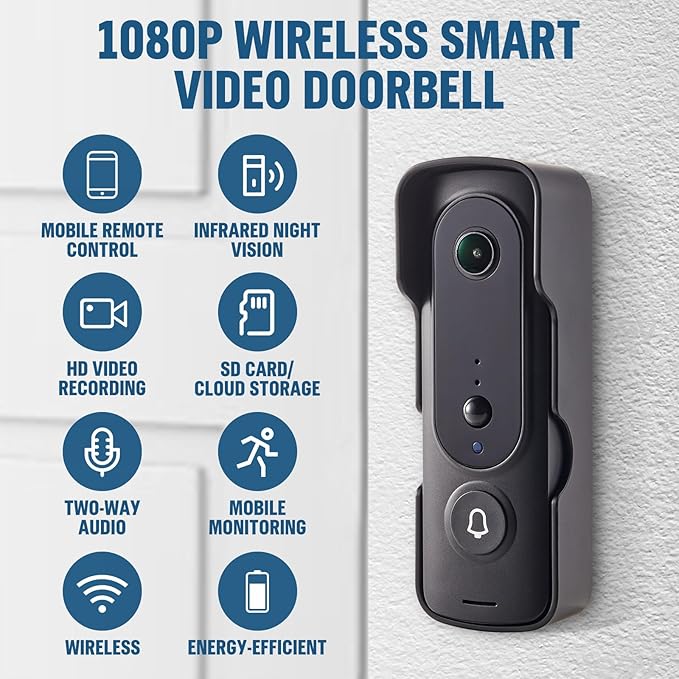 GUATTINE 1080P Video Doorbell Camera Wireless, Included Ring Chime - image 3