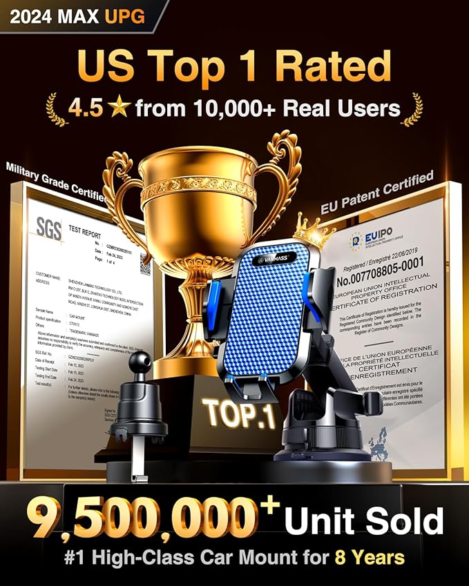 VANMASS Ace Car Phone Holder Mount Upgraded [Military Steel Hook - image 2