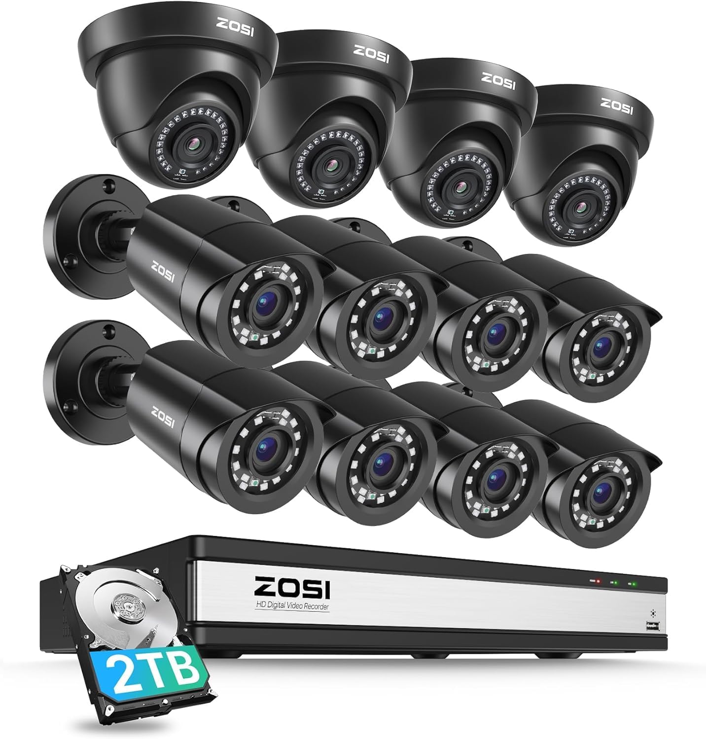 ZOSI 16CH 3K Lite Security Camera System with 2TB HDD,AI Human/Vehicle - image 1