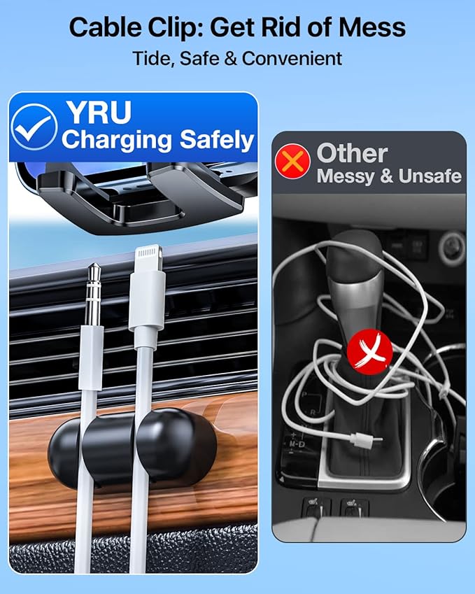 YRU [True Upgrade for Safety] Car Phone Holder Mount [Patent - image 8