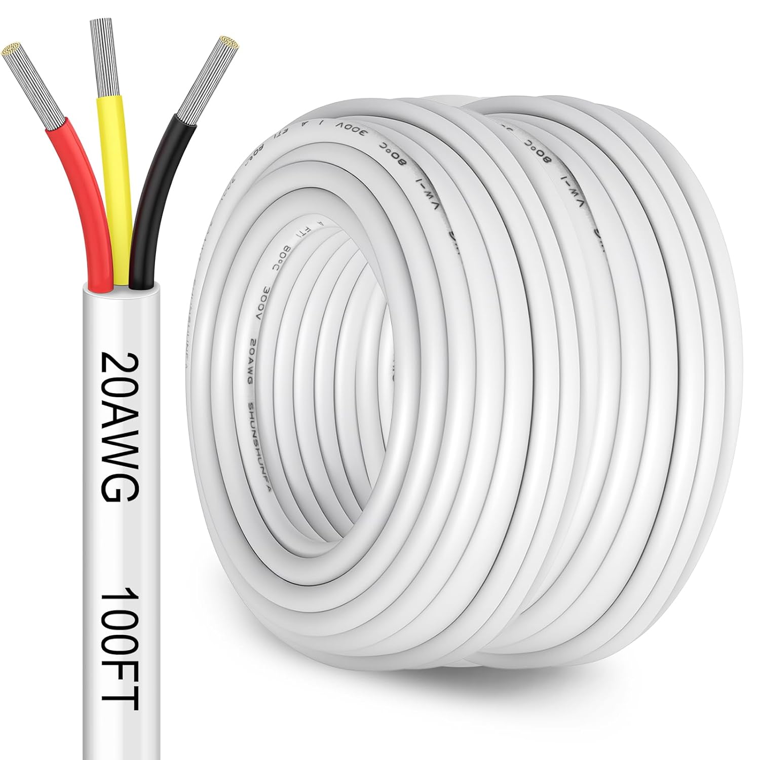 YOEPLAVSE 100FT 20 Gauge 3 Conductor Electrical Wire - Everyday Use - image 1