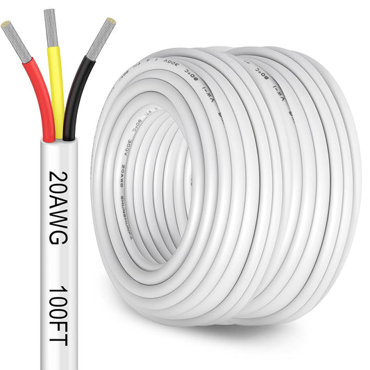 YOEPLAVSE 100FT 20 Gauge 3 Conductor Electrical Wire - Everyday Use - image 1
