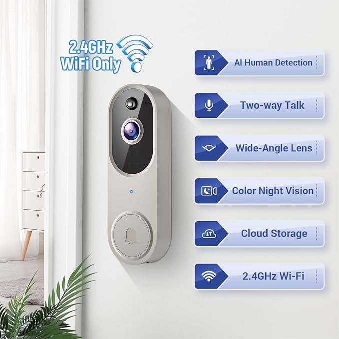 SwagBuzz 1080p Wireless Video Doorbell Camera with Night Vision - image 3