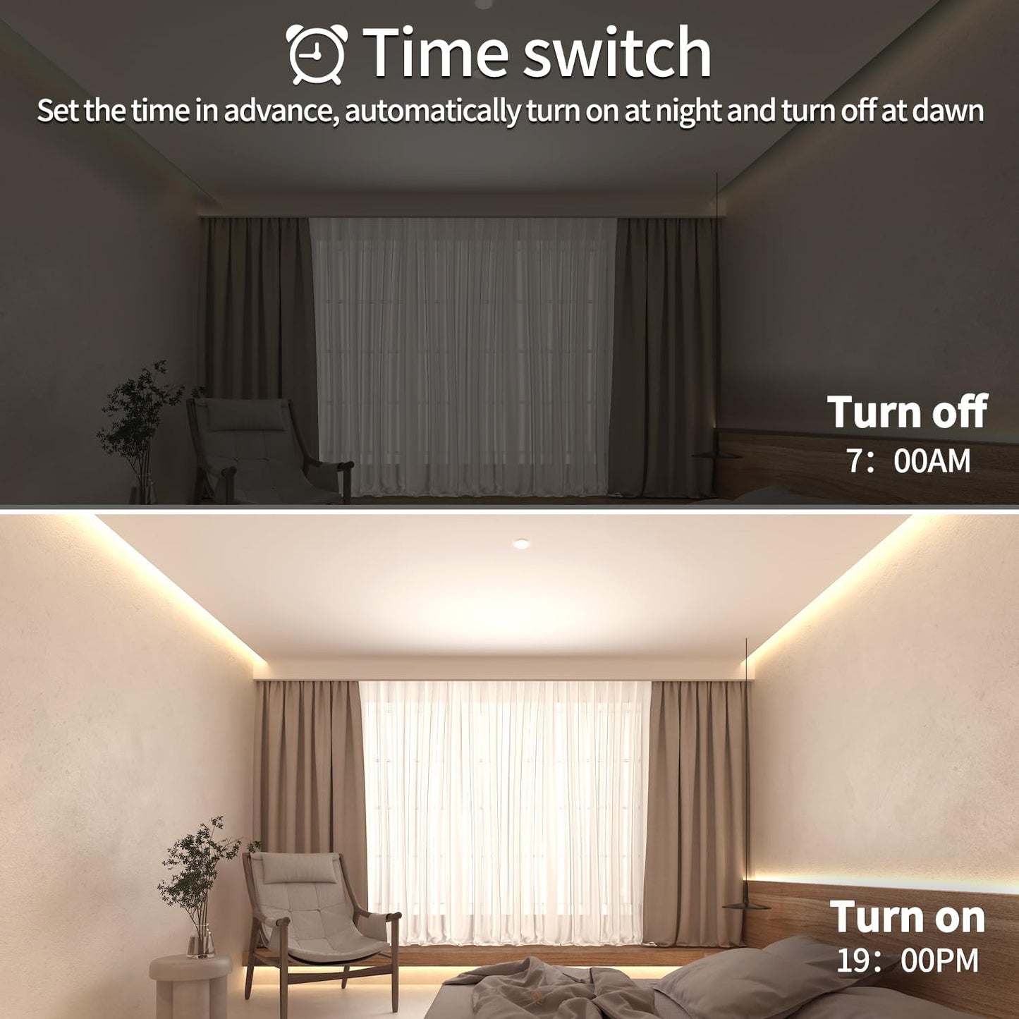 100FT COB LED Strip Lights DC 24V Dimmable 3000K Warm White Flexible LED Tape Light for Bedroom, with Remote and app Control LED Tape Lights,for DIY Home Decoration