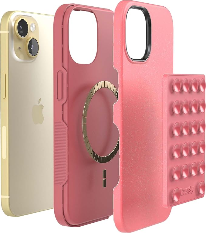 Casely Grippy Starfish Wishes Pink Glitter MagSafe Compatible Cell - image 5