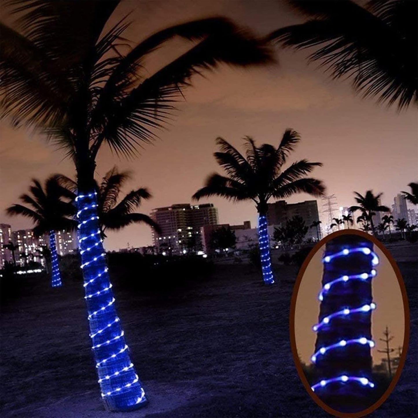 100ft LED Rope Lights Outdoor, 720 LED Connectable and Flexible Tube Lights with 8 Modes, Waterproof LED Rope Lighting for Garden, Patio, Bedroom, Party, Pool, Indoor Outdoor Xmas Decoration (Blue)