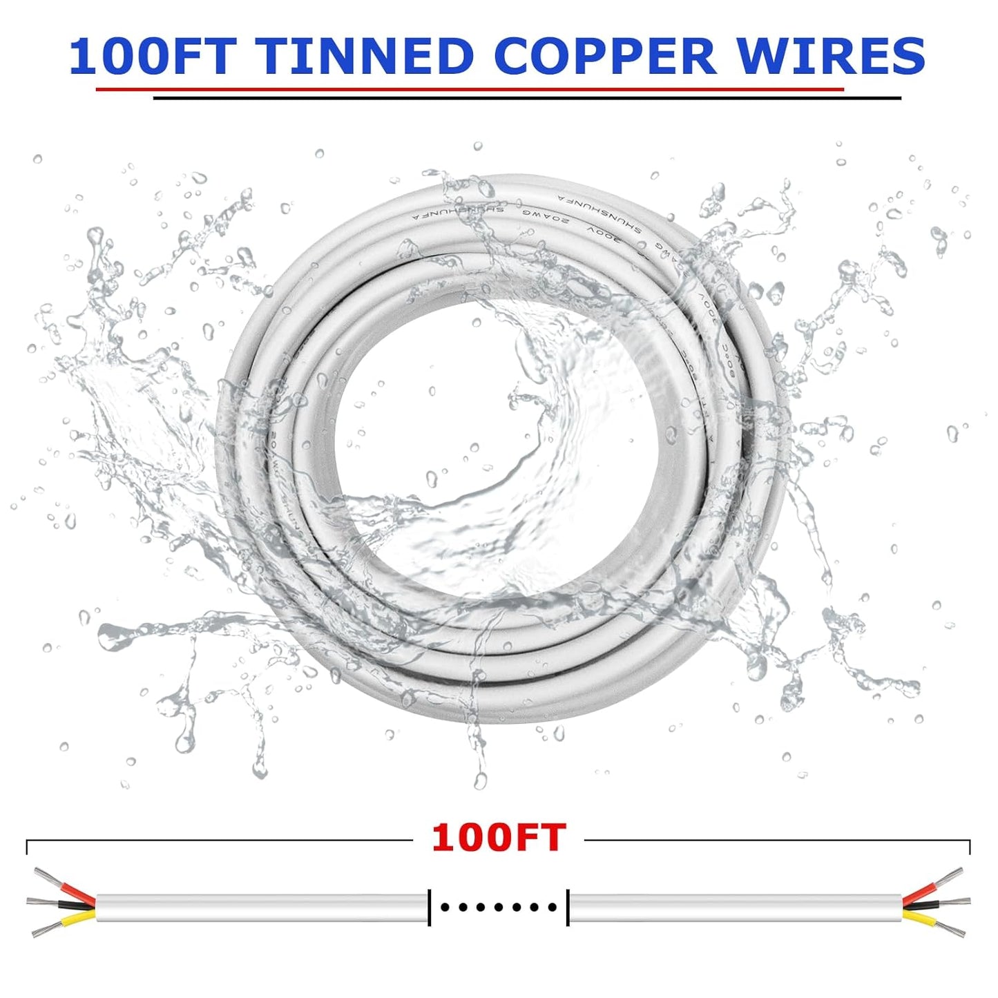 YOEPLAVSE 100FT 20 Gauge 3 Conductor Electrical Wire - Everyday Use - image 4