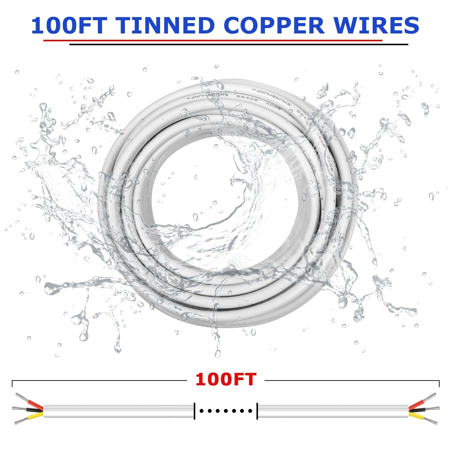 YOEPLAVSE 100FT 20 Gauge 3 Conductor Electrical Wire - Everyday Use - image 4