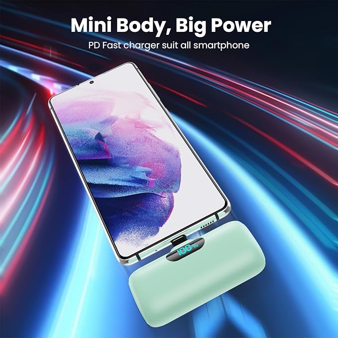 Swyop [2-Pack] Mini Portable Charger 5000mAh Power Bank,3A PD USB C - image 3