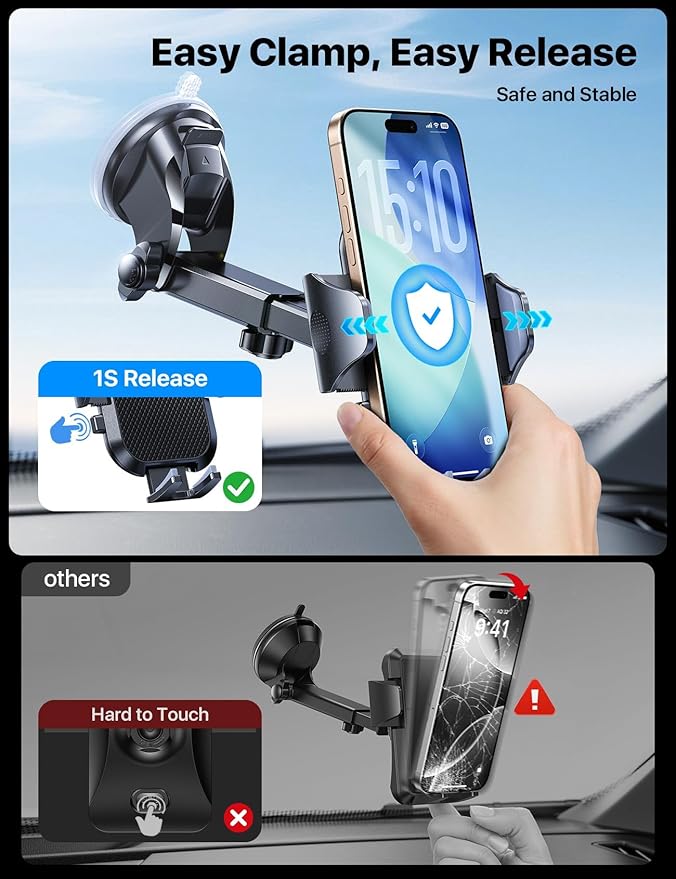 andobil Car Phone Holder Mount (Strong Suction&Bumpy Road Stable) - image 4
