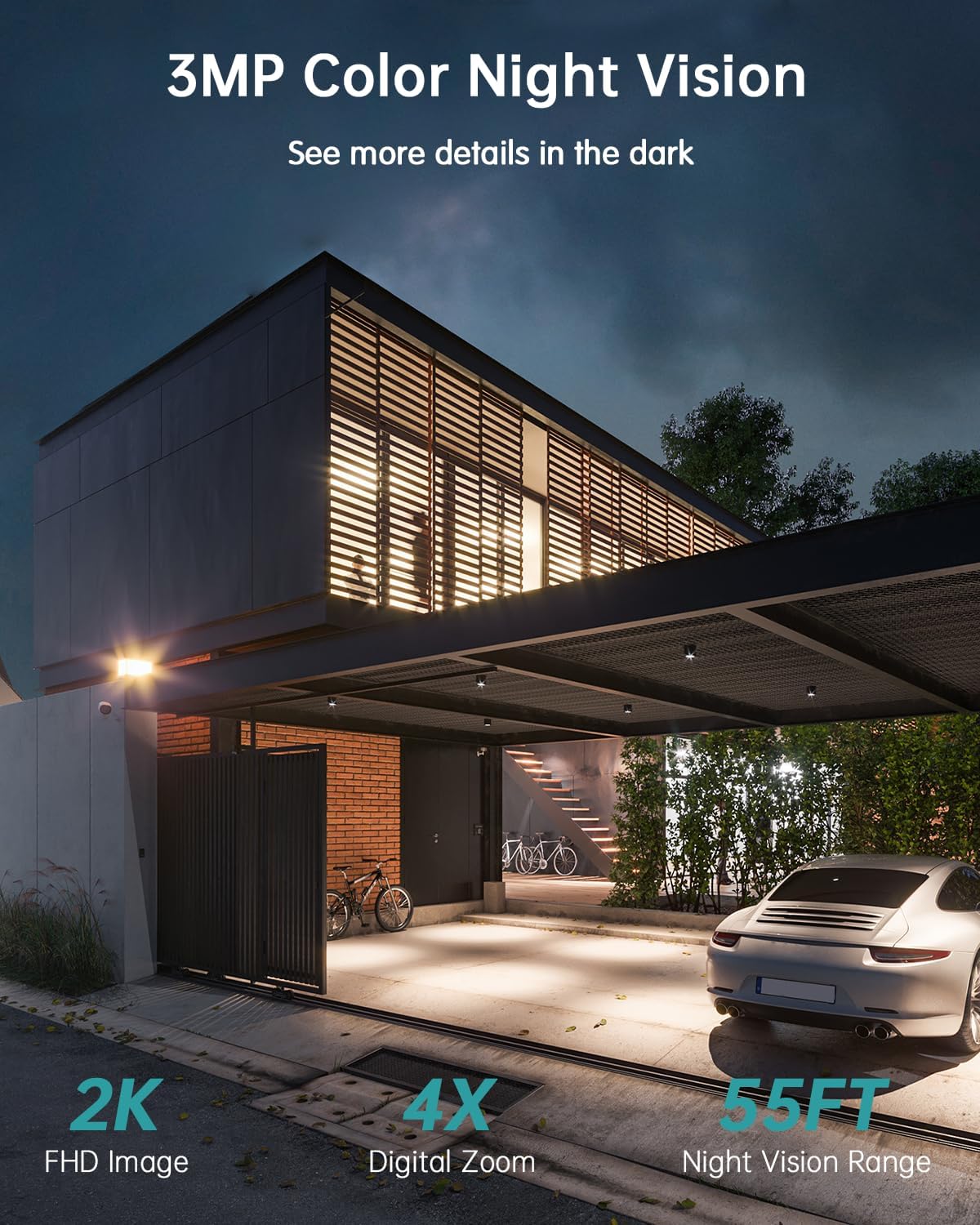 ZUMIMALL Security Cameras Wireless Outdoor, 360°View, 2K Battery - image 3