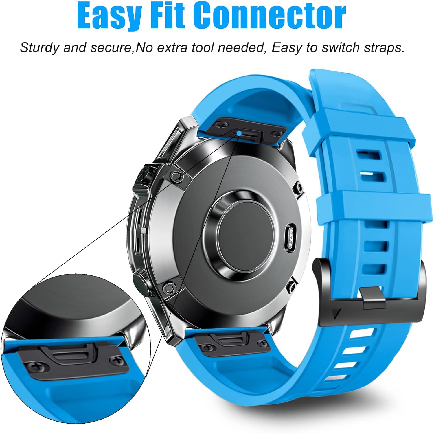 ZPJPPLX 26mm Compatible with Garmin Fenix 8 AMOLED 51mm/7X Pro/6X - image 3