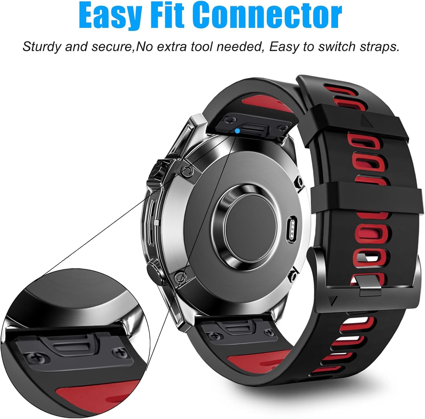 ZPJPPLX 22mm Sport Silicone Band Compatible with Garmin Fenix8 AMOLED - image 3