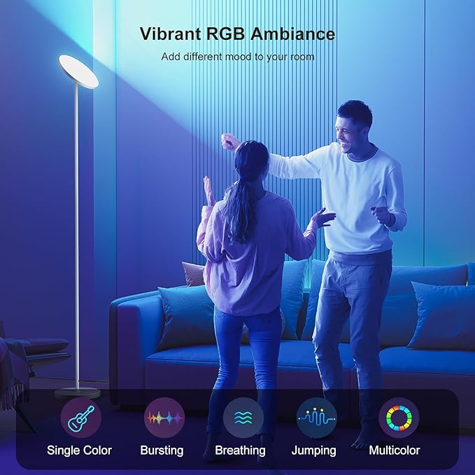 FULSUNT 𝐑𝐆𝐁 Torchiere Floor Lamps for Living Room - Everyday Use - image 2