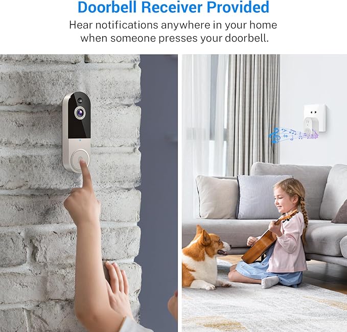 MeshSear 1080p Wireless Video Doorbell Camera with Indoor Receiver - image 5