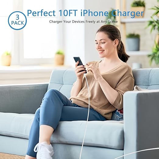 Vagavo 10FT iPhone Fast Charger,[Apple MFi Certified] 3Pack USB C - image 7