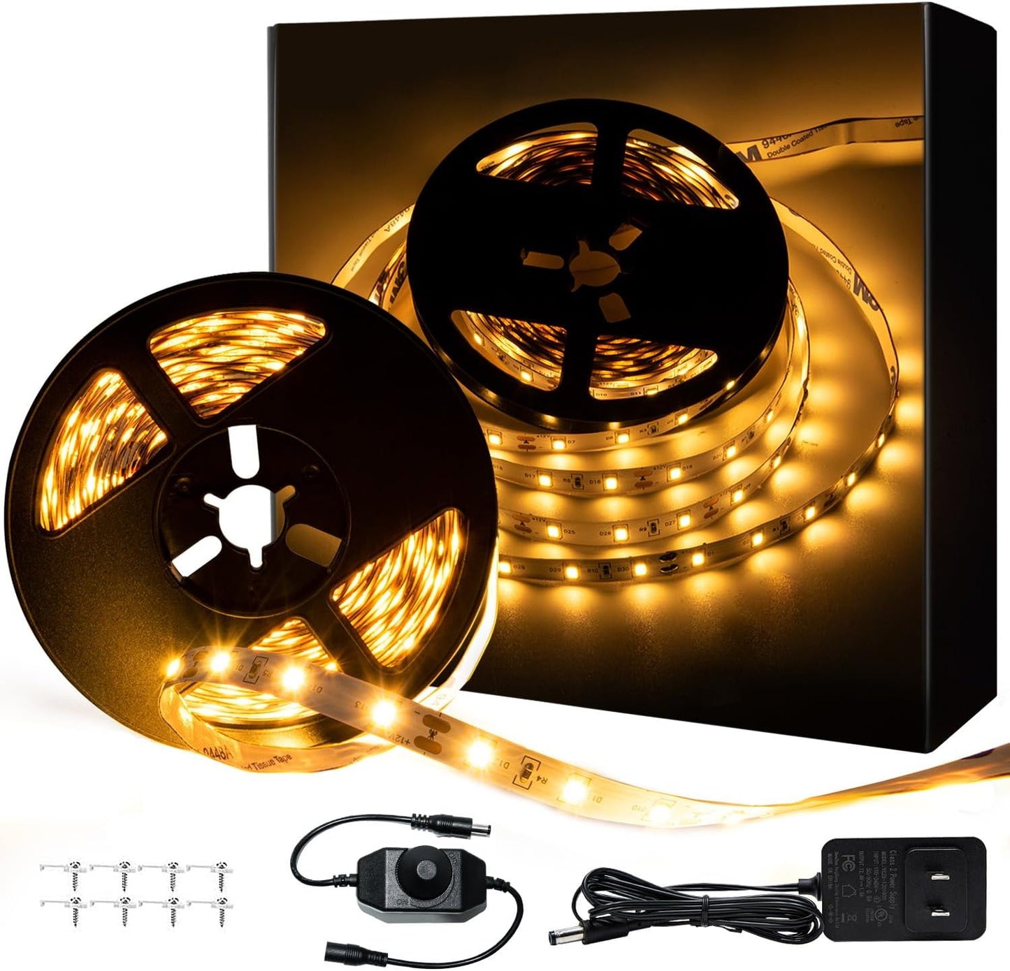ollrieu 10ft Warm White LED Strip Lights,12V Dimmable Tape Lighting - image 1