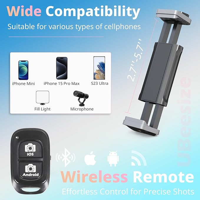 UBeesize 88’’ Flexible Phone Tripod with 14.95’’ Gooseneck - image 4