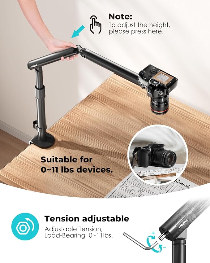 Viozon Overhead Camera Mount, Overhead Phone Stand - Everyday Use - image 4
