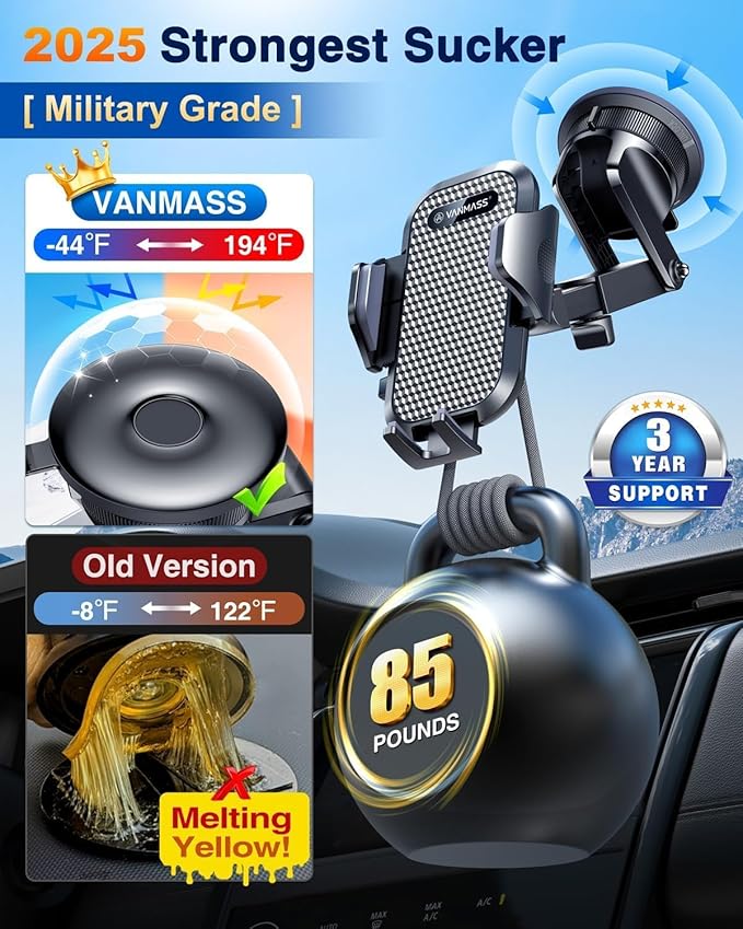 [2025 True Military-Grade] Car Phone Holder VANMASS [Upgraded - image 7