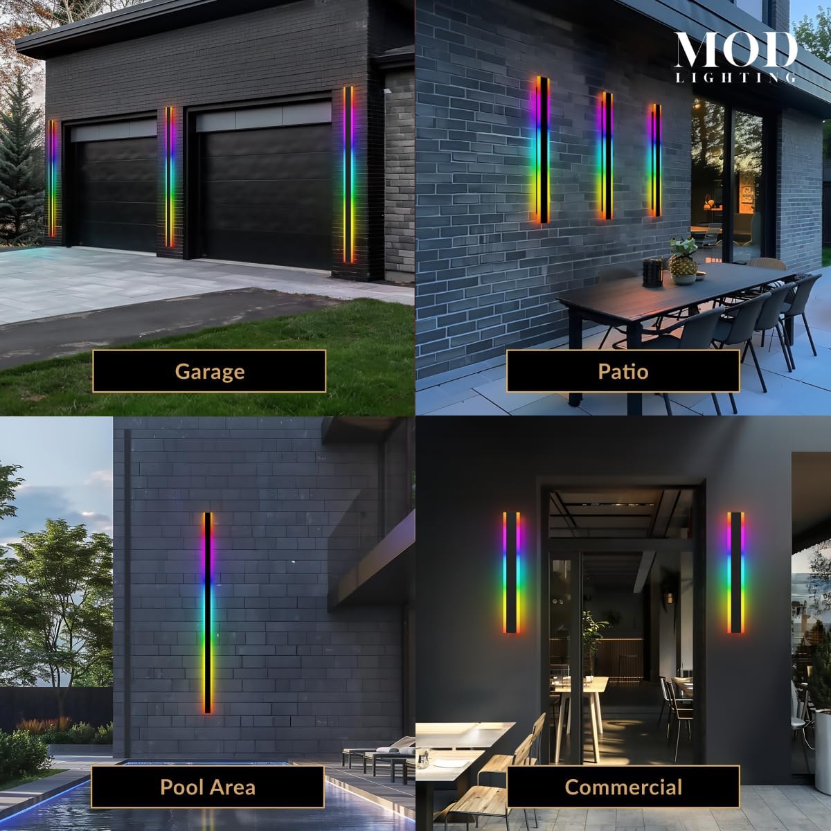MOD LIGHTING 𝗠𝗢𝗗 𝗟𝗜𝗚𝗛𝗧𝗜𝗡𝗚 Haylen RGB Waterproof Outdoor Wall Lights - image 4