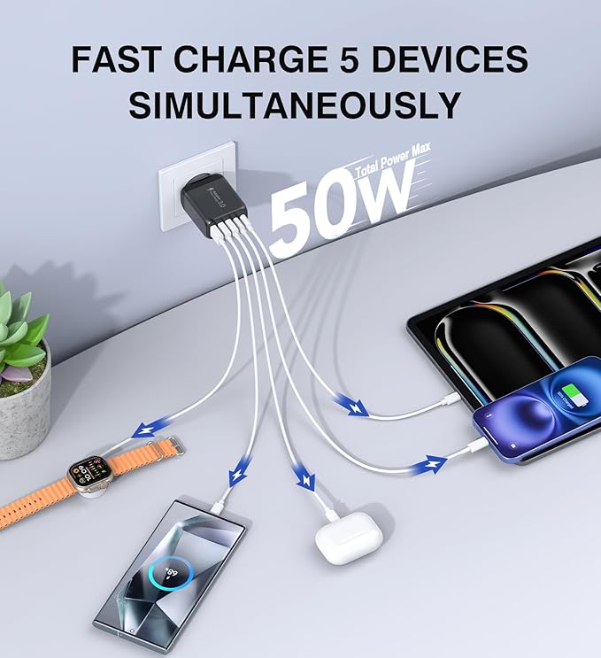 CSODINCE [2-Pack]50W USB C Wall Charger Block - Everyday Use - image 2