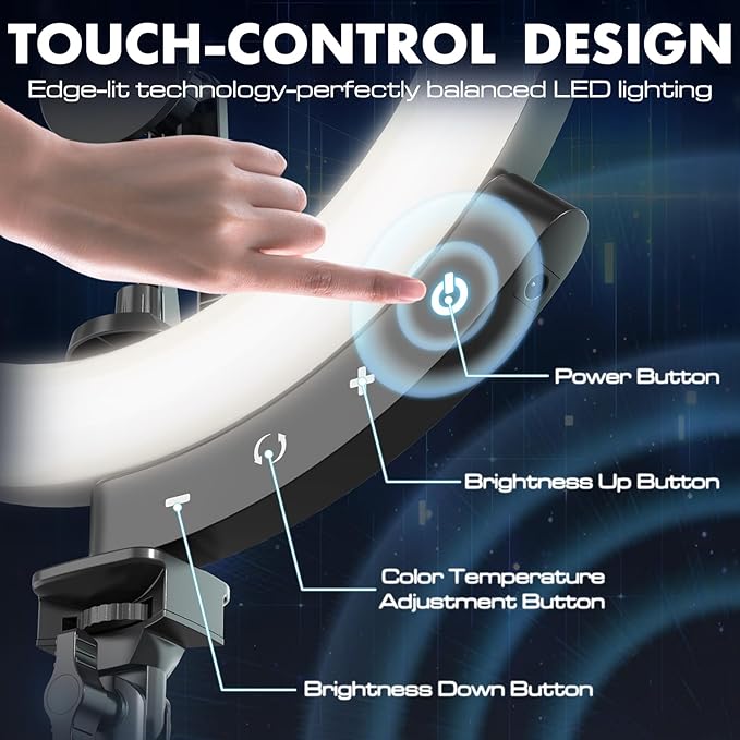 UBeesize Upgraded 12'' Ring Light with 62'' Tripod Stand and Magnetic - image 3