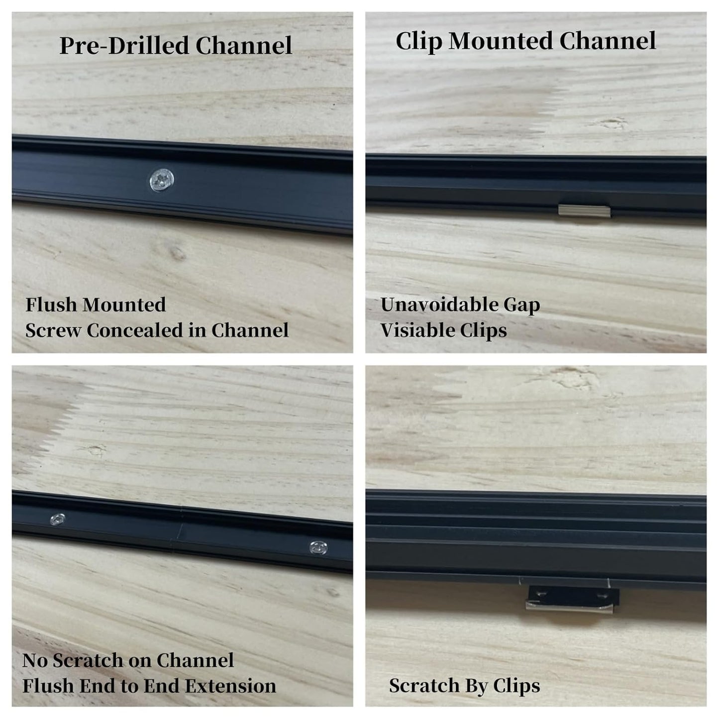 THMOOTHER 10-Pack 3.28FT Pre-Drilled Countersunk Hole LED Strip U - image 5