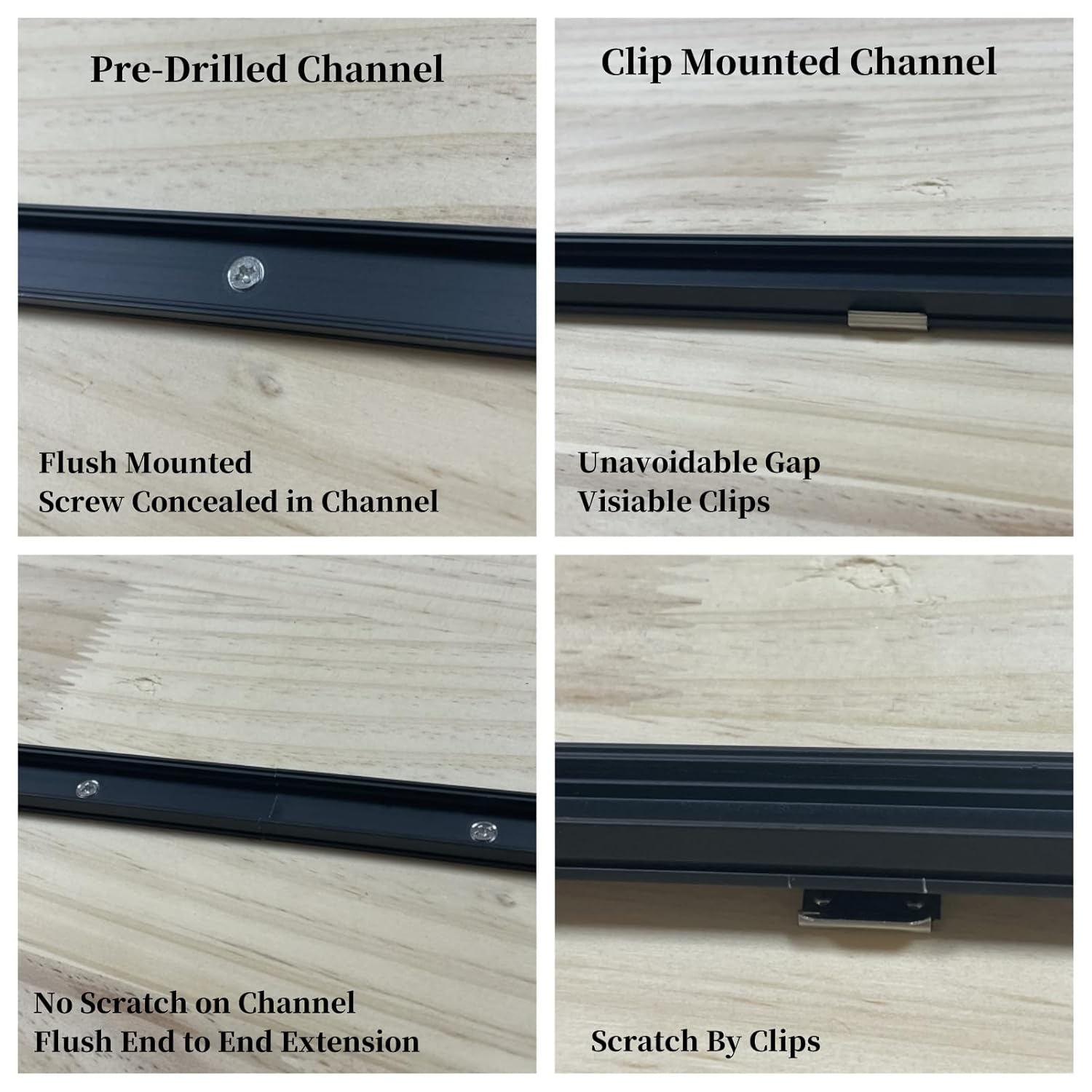 THMOOTHER 10-Pack 3.28FT Pre-Drilled Countersunk Hole LED Strip U - image 5