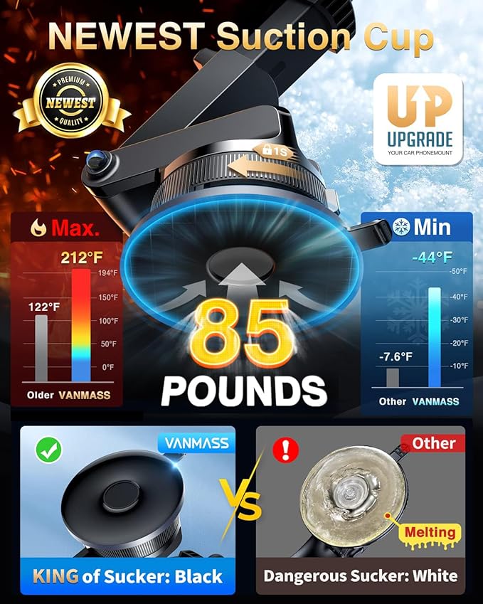 [Pro Version] VANMASS Universal Car Phone Mount [Super Suction Cup] - image 5