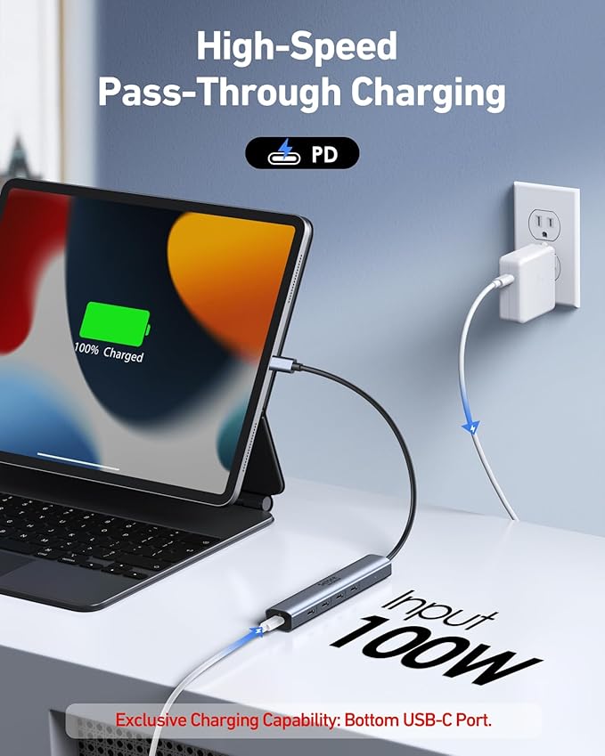 Selore&S-Global 10Gbps USB-C Hub, 5-Port USB-C Splitter with 100W - image 3